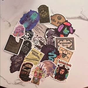 20 Assorted Gothic and Witchy Stickers